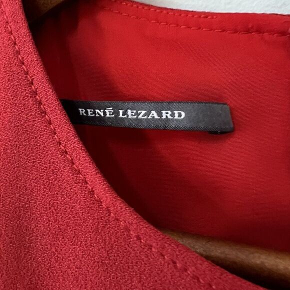 Rene Lezard Red Cap Sleeve Shift Dress - Picture 7 of 9
